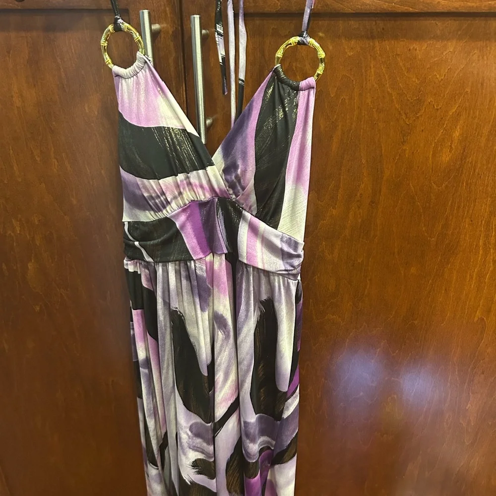 Purple and Black Halter Dress - NEW WITHOUT TAGS - Picture 1 of 4